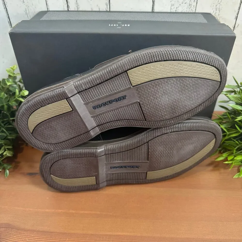 Rockport Men's Perth‎ Dark Brown Boat Shoes Size 6 Extra Wide